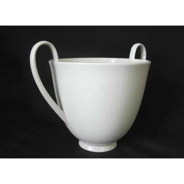 Art Deco Art Deco German KPM Berlin Porcelain Urn Shape Vase with Loop Handles in White Blanc de Chine For Sale - Image 3 of 8