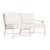Brown Jordan Venetian Right Arm Loveseat in Blush with Sea Salt and Dusty Pink Welt Cushions For Sale