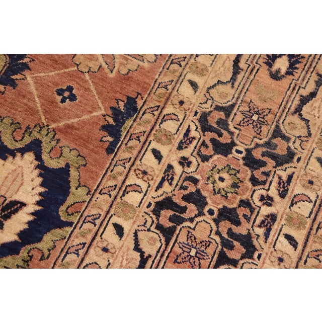 Textile 1980s Classic Ziegler Orange Blue Hand-Knotted Wool Rug - 9'11'' X 14'3'' For Sale - Image 7 of 8