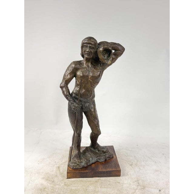 Hand-Worked Bronze Sculpture, 1940s For Sale - Image 3 of 16