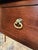 A very elegant antique mahogany bow fronted side table, featuring three drawers fitted with classic brass pulls. The...