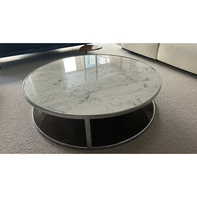 Huber Table in Carrara Marble and Chrome by Rodolfo Dordoni for Minotti, 2004 For Sale - Image 12 of 12