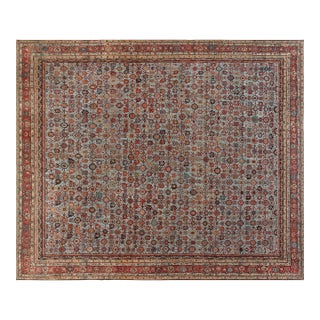 Authentic 19th Century Persian Sultanabad Handmade Wool Carpet For Sale