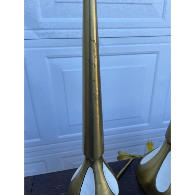 Metal Mid Century Modern Atomic Brass Table Lamps - a Pair For Sale - Image 7 of 12