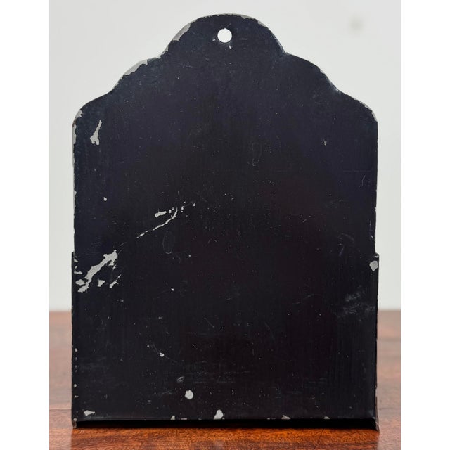 Vintage Wall-Mounted Tole Painted Metal Pocket For Sale - Image 10 of 13