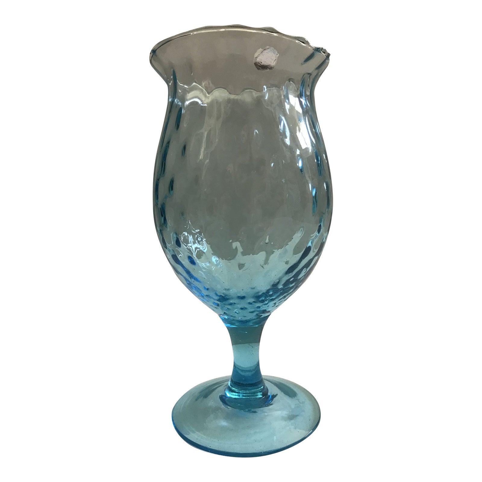 Empoli Italian Mid Century Blue Glass Vase Chairish