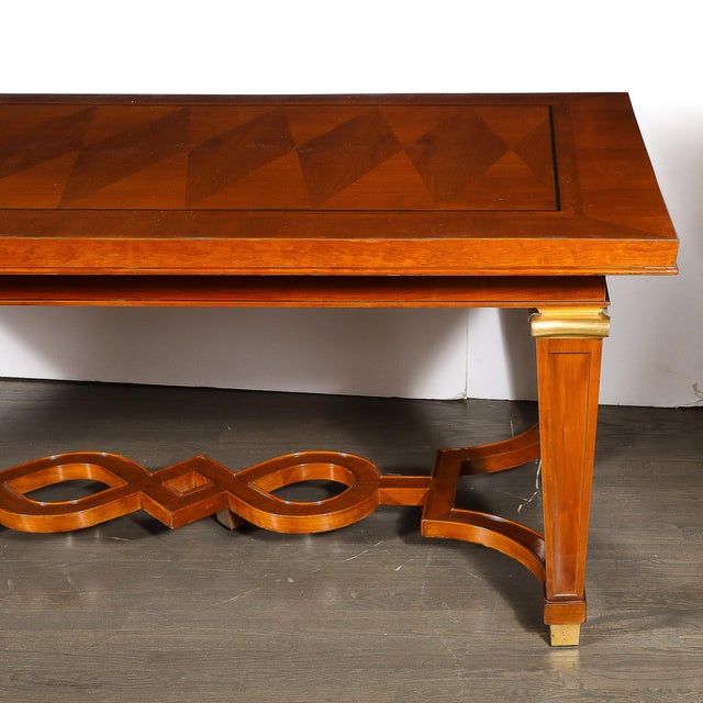 1940s Art Deco Directoire Style Book-Matched Walnut Dining Table From l'Art De Vivre For Sale - Image 5 of 18
