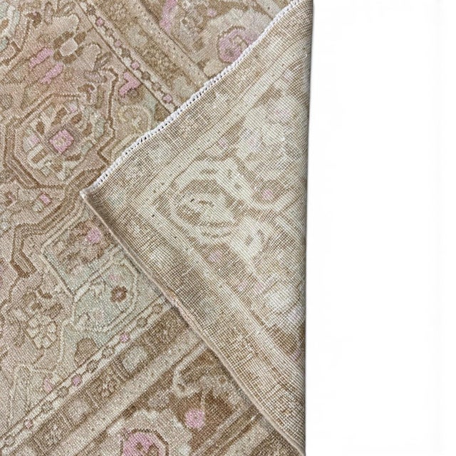 Traditional Rare Antique Karabagh Rug, 5' X 11' | Ivory, Beige & Brown Floral Design For Sale - Image 3 of 4