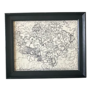 1980’s Original Wayne Cunningham Abstract Pen & Ink Drawing