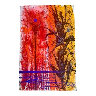 1970s Vintage Hendrik Grise Original Mixed Media Painting For Sale