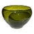 Vintage Hand Blown Green Glass Bowl For Sale