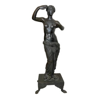 Large Antique Early 19th Century Nude Venus From Capoue Bronze Statue Sculpture For Sale