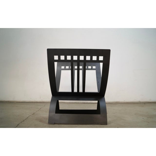 Dark Gray Arts & Crafts Style Solid Metal Log Holder / Magazine Rack For Sale - Image 8 of 12