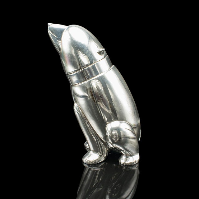Vintage Polar Bear Cocktail Shaker, American, Silver Plate, Bar Mixer, Art Deco For Sale - Image 6 of 10