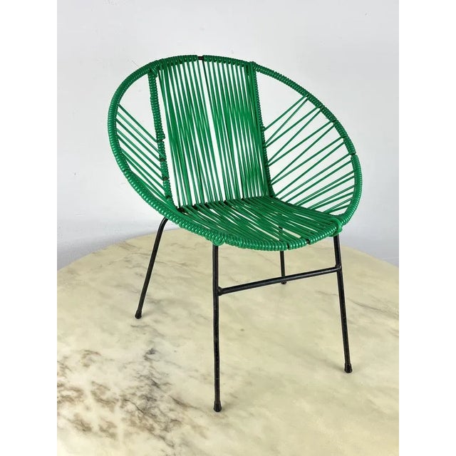 Metal Vintage Children's Chair in Iron and Plastic, Italy, 1950s For Sale - Image 7 of 7