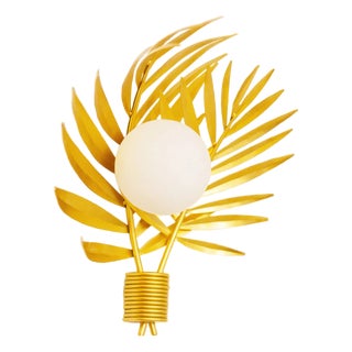 Steel Palm Sconce in Gold by Oggetti For Sale