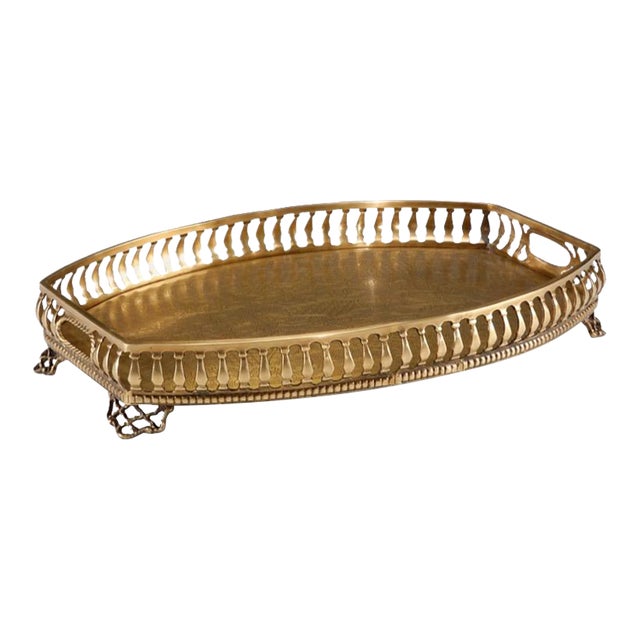 Wildwood Gallery Tray, Solid Brass & Cast For Sale