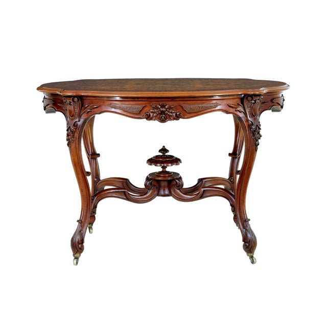 Carved Walnut Occasional Table, 19th Century For Sale - Image 3 of 11