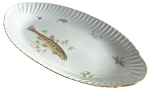 Mid-Century Modern Porcelain Fish Dish attributed to Limoges, France, 1960s