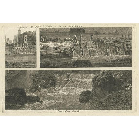 Waterfalls of Exton Park, 1785, Paper For Sale - Image 5 of 5