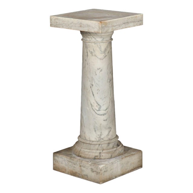 Italian Grand Tour Antique Marble Column Pedestal, Late 19th Century For Sale