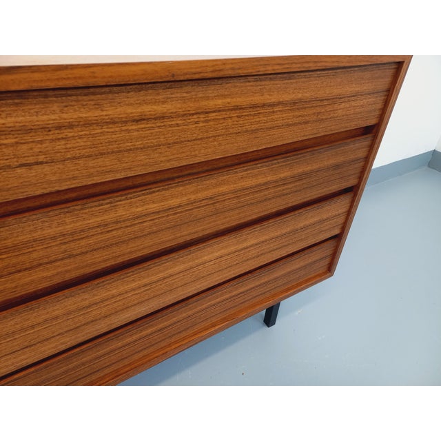 Mid-Century Scandinavian Modernist Style Chest of Drawers in Rosewood and Black Metal, 1960s For Sale - Image 13 of 15