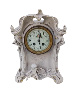 Large Art Nouveau Clock in Porcelain from Royal Dux, 1900s