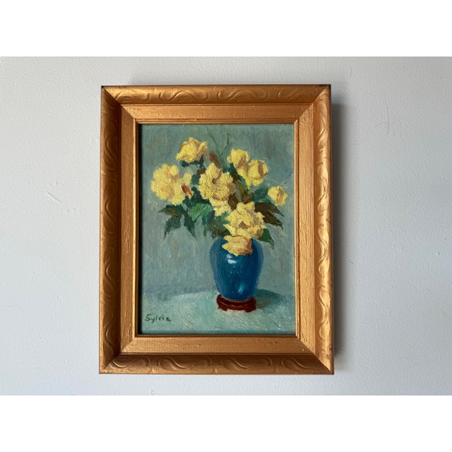 Impressionist Vintage Silvia Still Life Oil Painting, Framed For Sale - Image 3 of 11