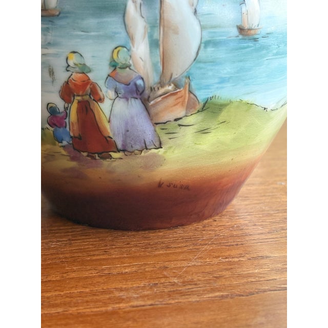 Ceramic Antique Vienna Austria Porcelain Vase – Seascape Painting, Count Thun Factory (1890-1908) For Sale - Image 7 of 12