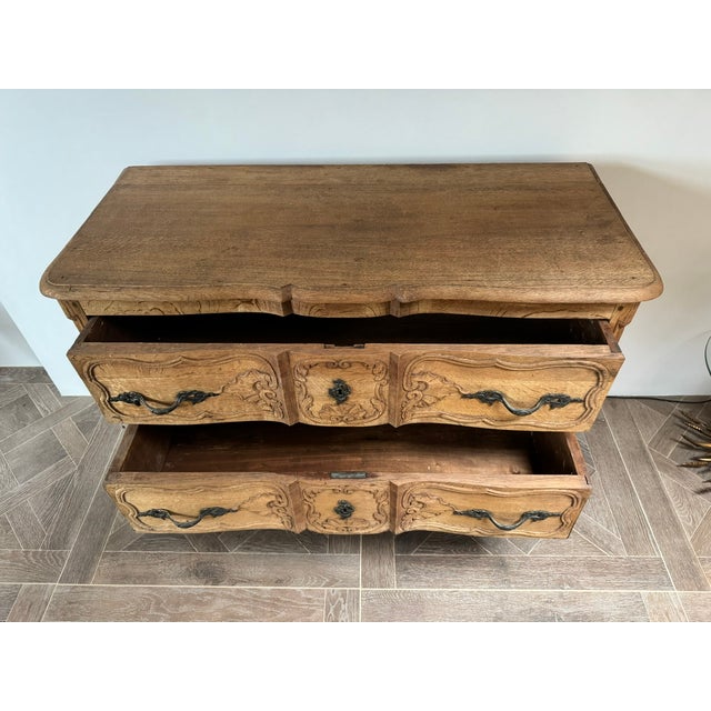 French Bleached Oak Chest of Drawers, 1860 For Sale - Image 9 of 12