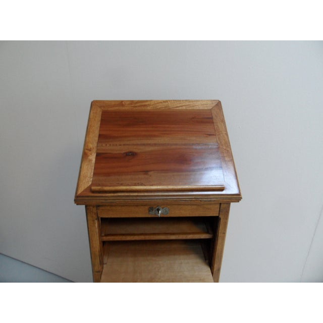 Brown Filing Cabinet with Roller Shutter with Lectern, 1890s For Sale - Image 8 of 12