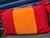 1980s Marimekko Style Pillow Shams – Modern Red & Orange Striped Quilted Covers For Sale - Image 5 of 6