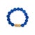 Haus of Brilliance 18K Yellow Gold Blue Agate Beaded Dragon Charm Bracelet For Sale - Image 4 of 4