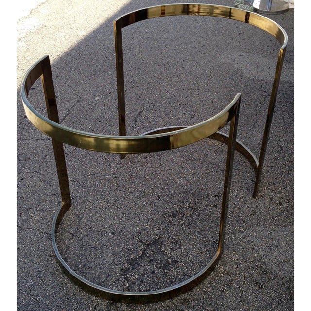Milo Baughman Brass Plated Metal Dining Table Base | Chairish