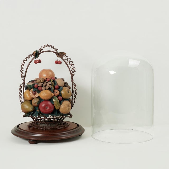 Antique Wax Fruit Collage Under Glass For Sale - Image 9 of 15
