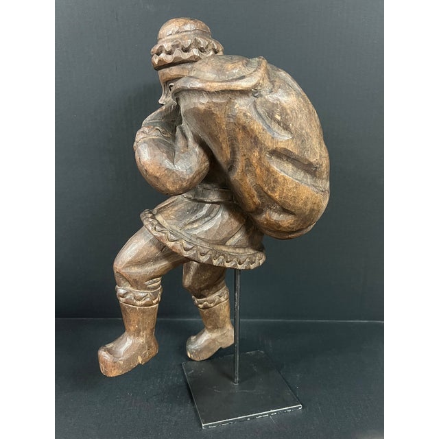 Late 20th Century Carved Wood Santa Claus Sculpture For Sale - Image 10 of 11
