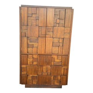 Mid 20th Century Paul Evans Style Lane Brutalist Mid-Century 4-Drawer Highboy Gentleman's Chest Armoire For Sale