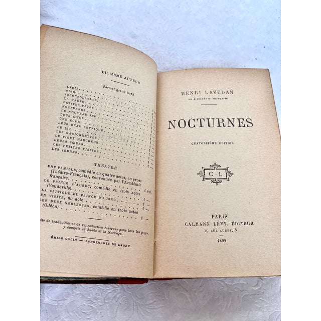 Antique French Red Leather Bound Books - Set of 3 For Sale - Image 12 of 12