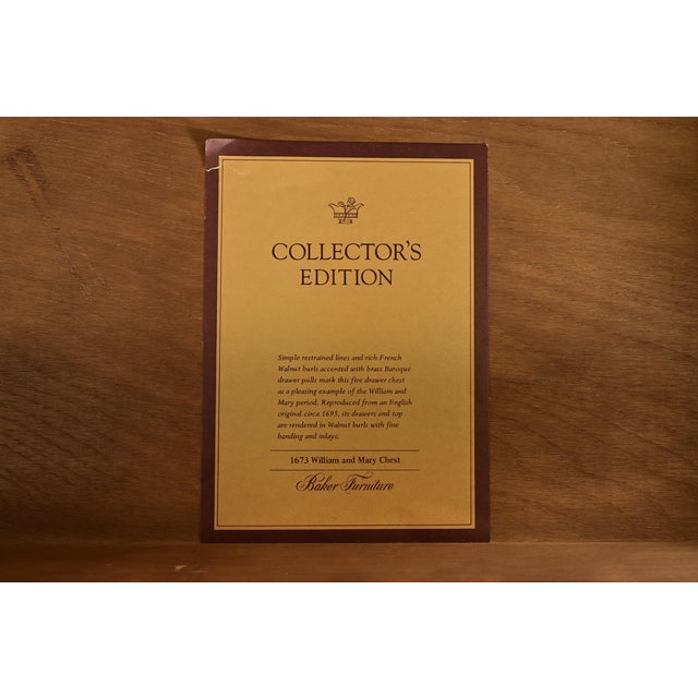 Baker Furniture Georgian Banded Burled Walnut Drop Front Secretary Desk With Bookcase Hutch For Sale - Image 11 of 16