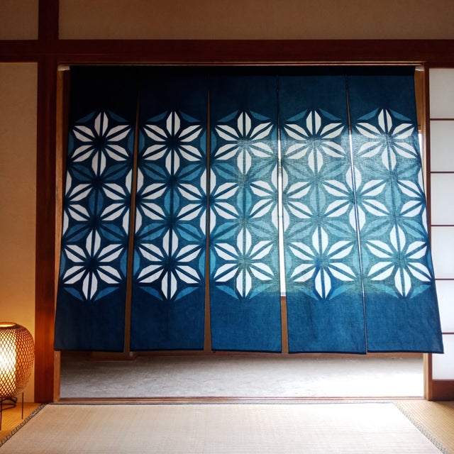 Contemporary Kinetic Spatial Boundary - Geometric Indigo Textile Art For Sale - Image 3 of 7