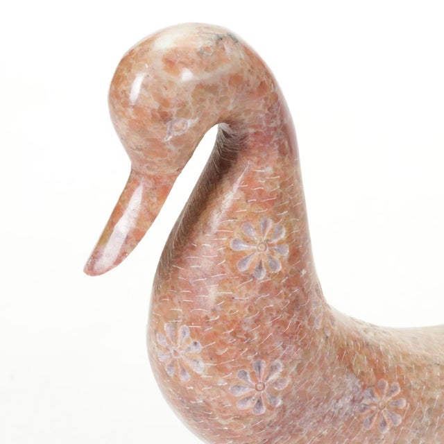 Floral Carved Soapstone Duck For Sale In Cincinnati - Image 6 of 11