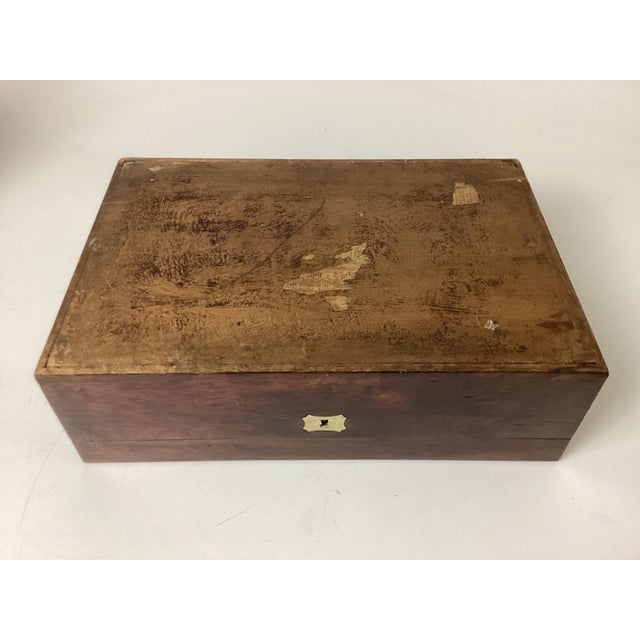 Antique 19th C Georgian Mahogany Writing Box on Stand For Sale - Image 12 of 13