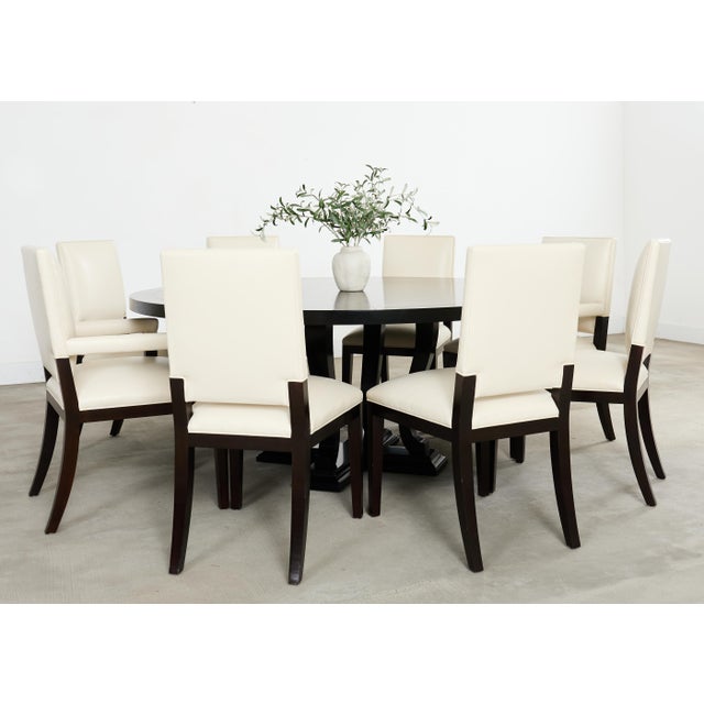 Ralph Lauren Ebonized Mahogany Round Basalt Dining Table For Sale - Image 14 of 18