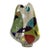 "Changing Hues" by Michael Gustavson, Raku Ceramic Vessel, Tilted Form, Soft Grey-Green and Red Glaze, Contemporary California Art, Vibrant Colors For Sale