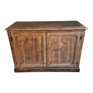 Antique French Pine Two-Door Work Cabinet, 1890s For Sale
