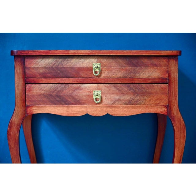 Louis XV Style Mahogany Console Table with Cabriole Legs, 1950s For Sale - Image 13 of 18