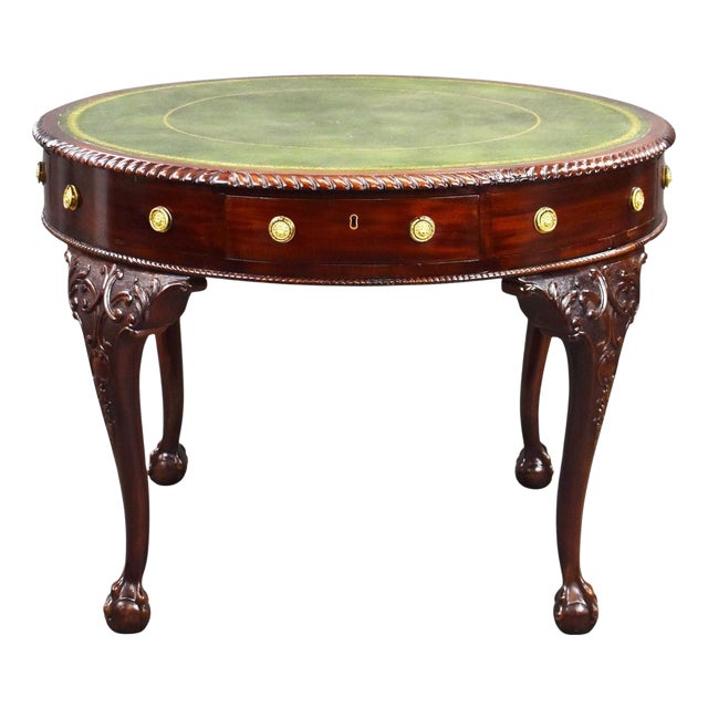 Antique Edwardian Mahogany Drum Table, 1900 For Sale
