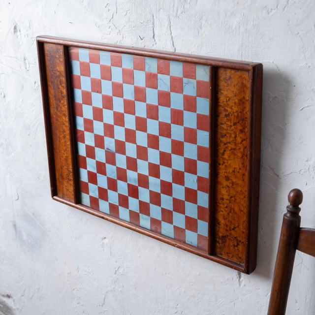 American Folk Art Silk Woven Birdseye Maple Chess & Checkers Board, c.1880 For Sale - Image 4 of 7