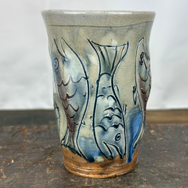 2010s Studio Art Pottery Fish Vase by Matt Wren For Sale - Image 5 of 8