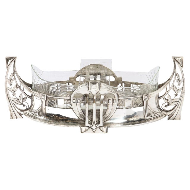 WMF Art Deco Sculptural Silverplate Centerpiece w/ Geometric & Foliate Motifs For Sale - Image 12 of 12